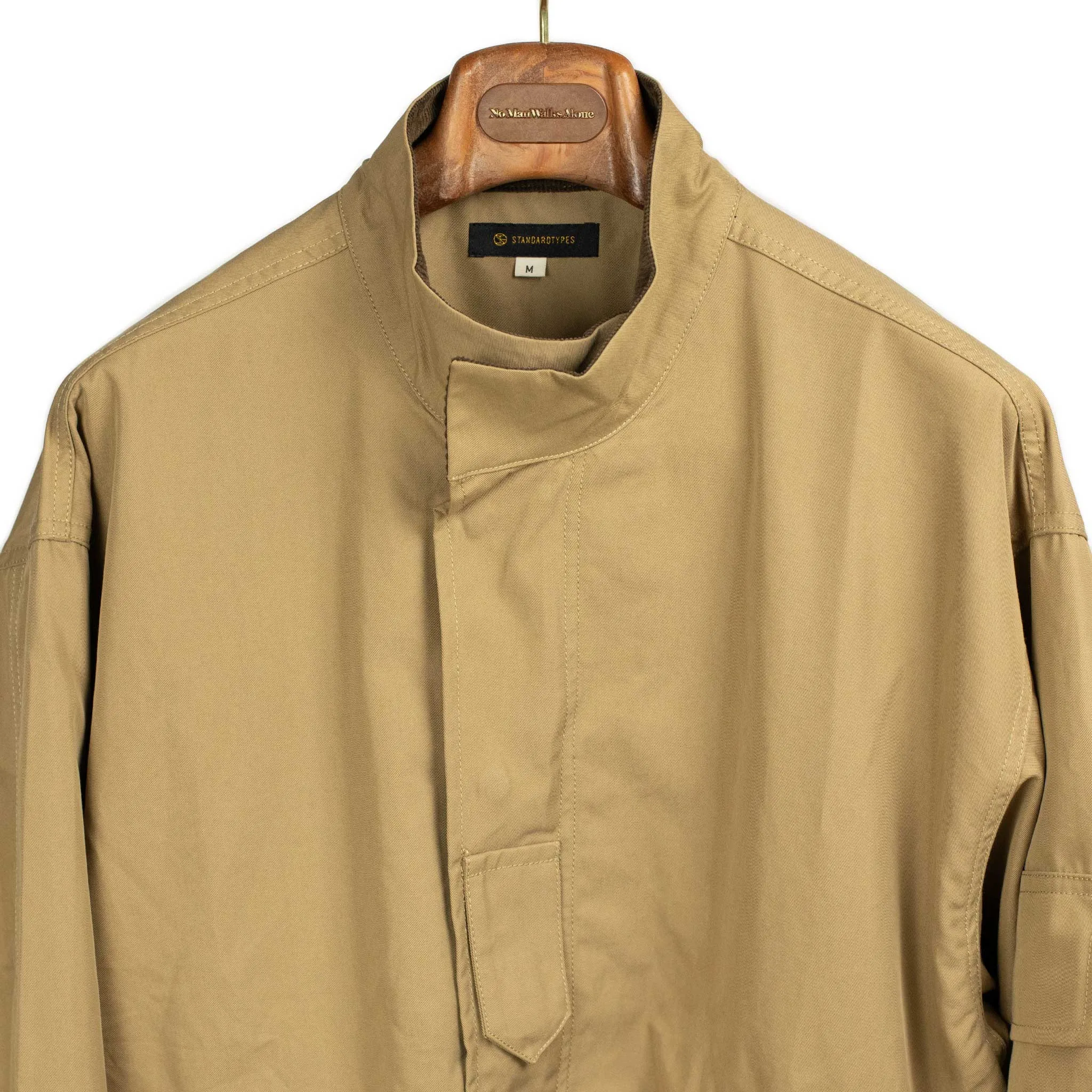 Field parka in tan cotton and poly twill