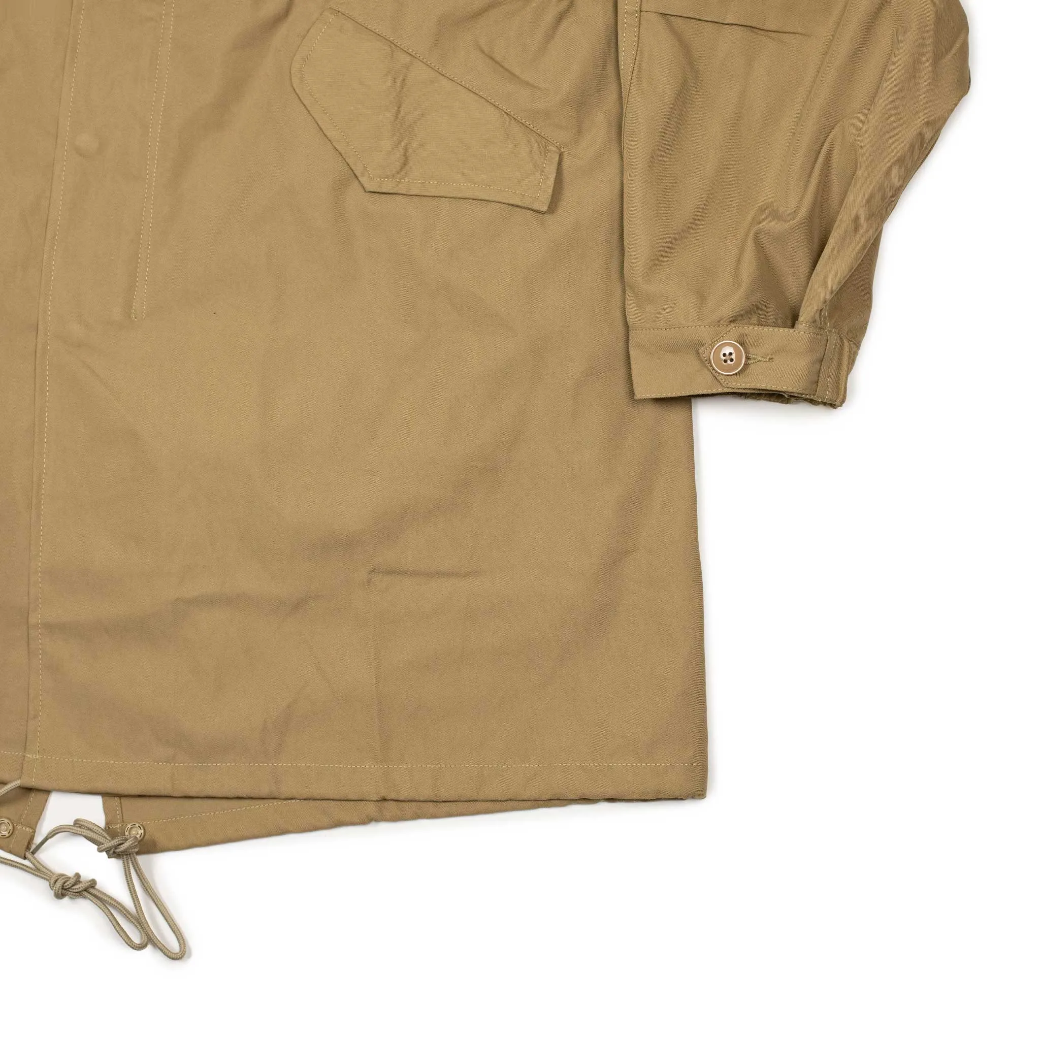 Field parka in tan cotton and poly twill