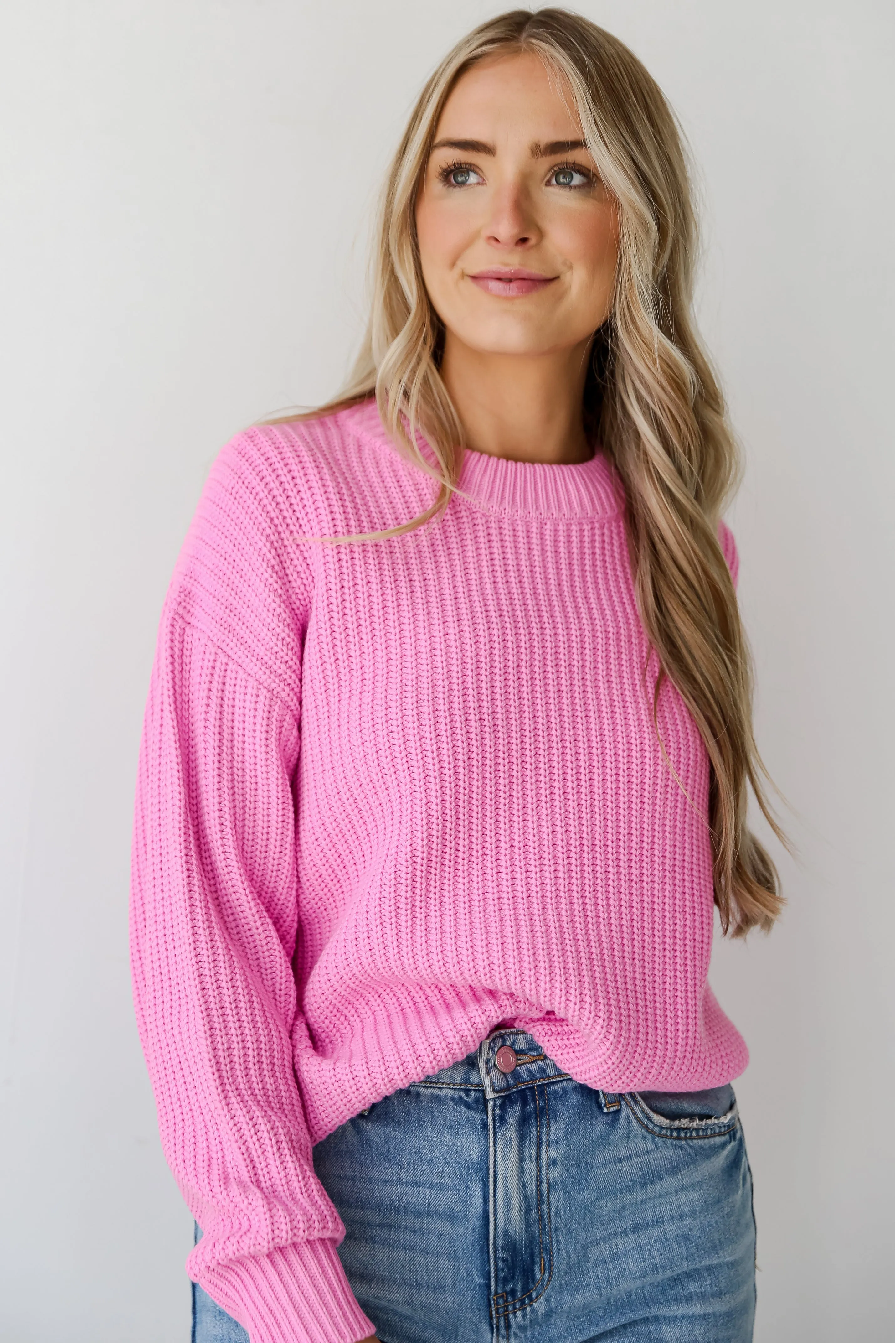 FINAL SALE - Adoring Darling Pink Oversized Sweater - DU DEAL