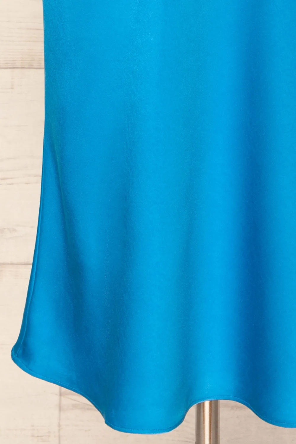 Fladnbury Blue | Satin Midi Halter Dress