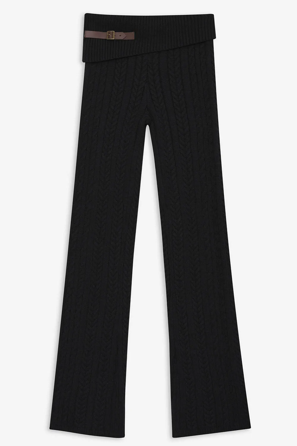 Fleur Cable Cloud Knit Pant - Black