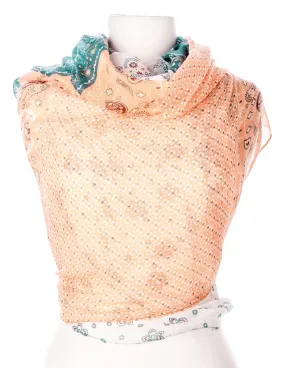 Floral Paisley Spring Scarf - Pink/Orange/Teal