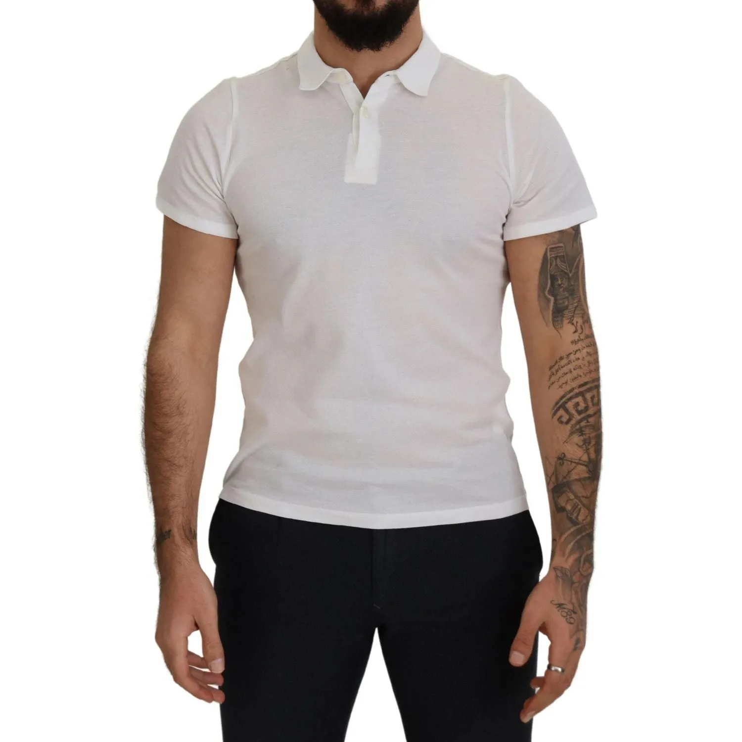 FRADI Elegant White Cotton Polo T-Shirt