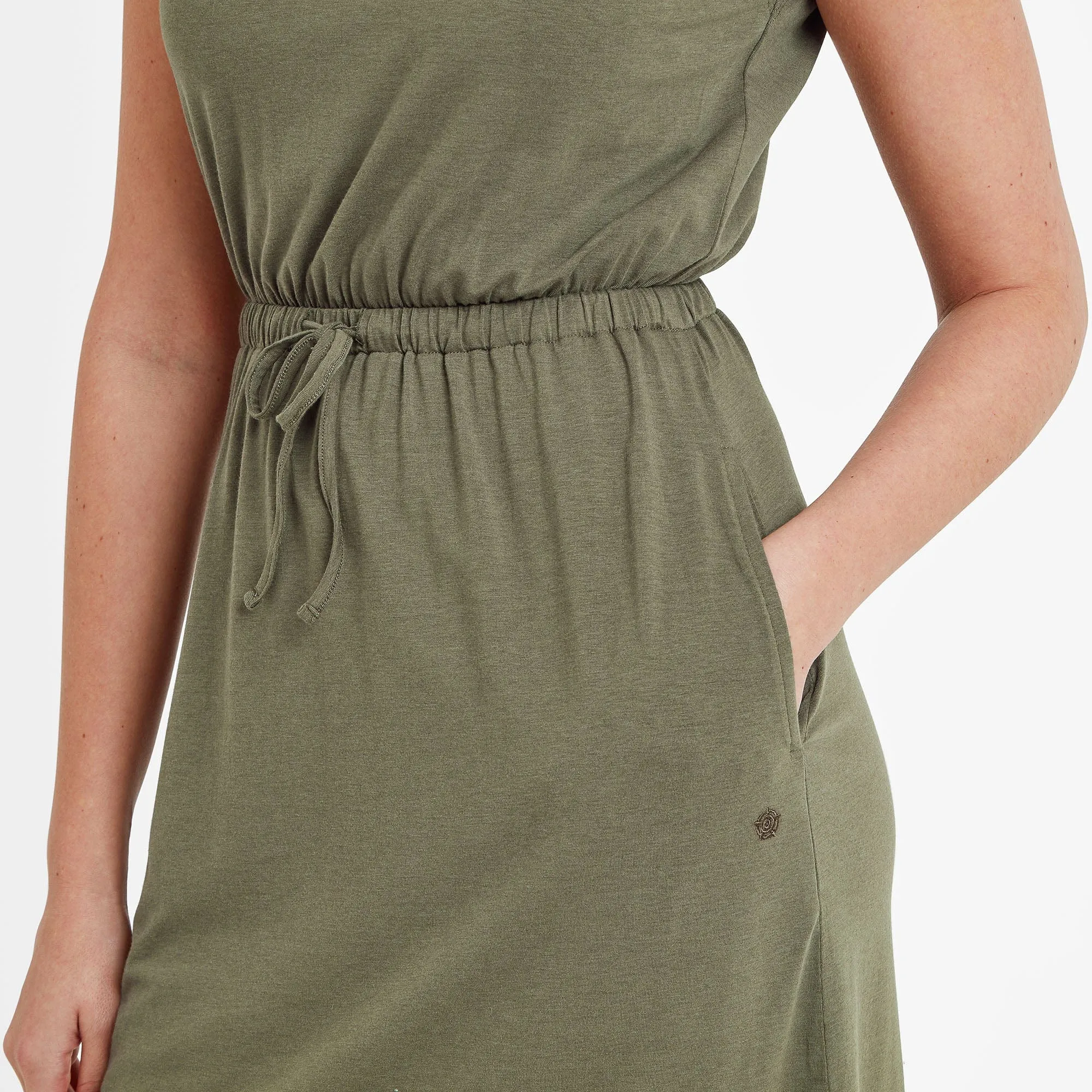 Frankie Womens Jersey Dress - Khaki