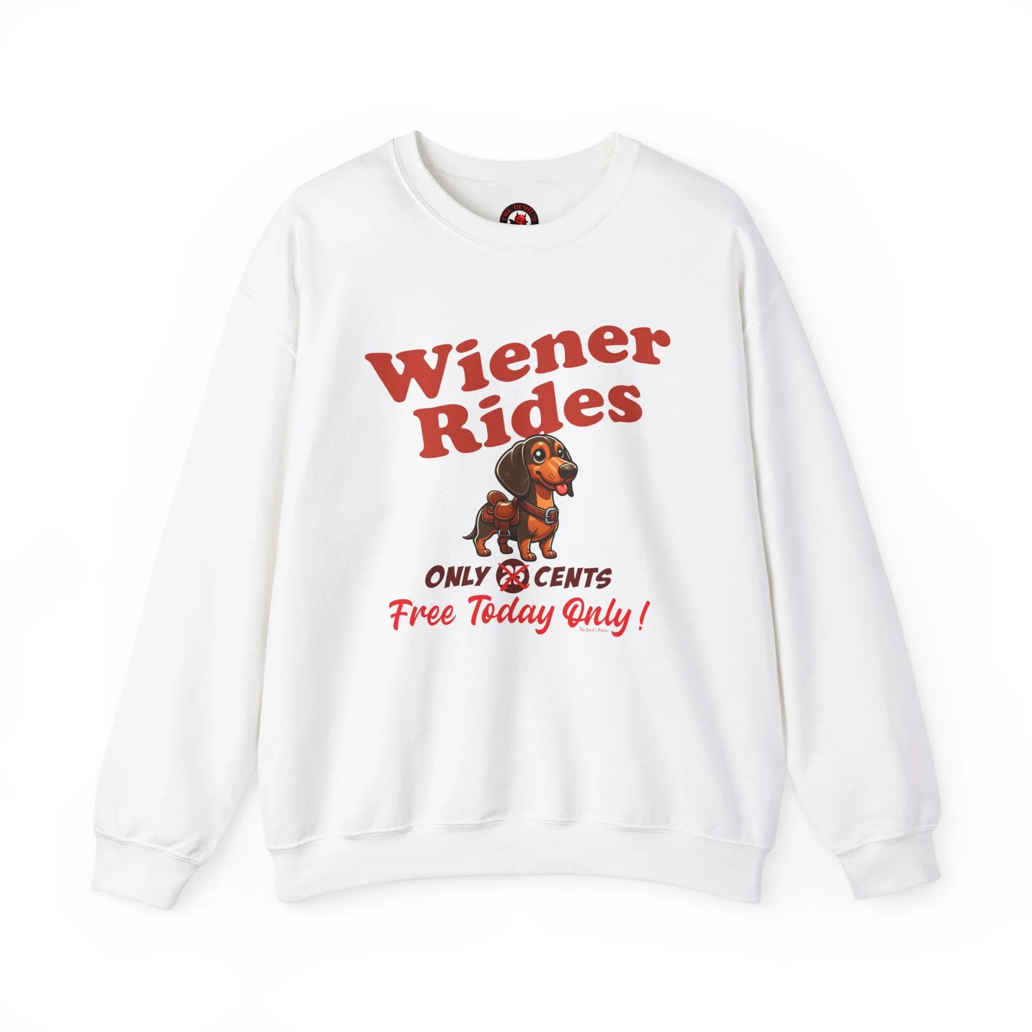 Free Wiener Rides Crewneck Sweatshirt