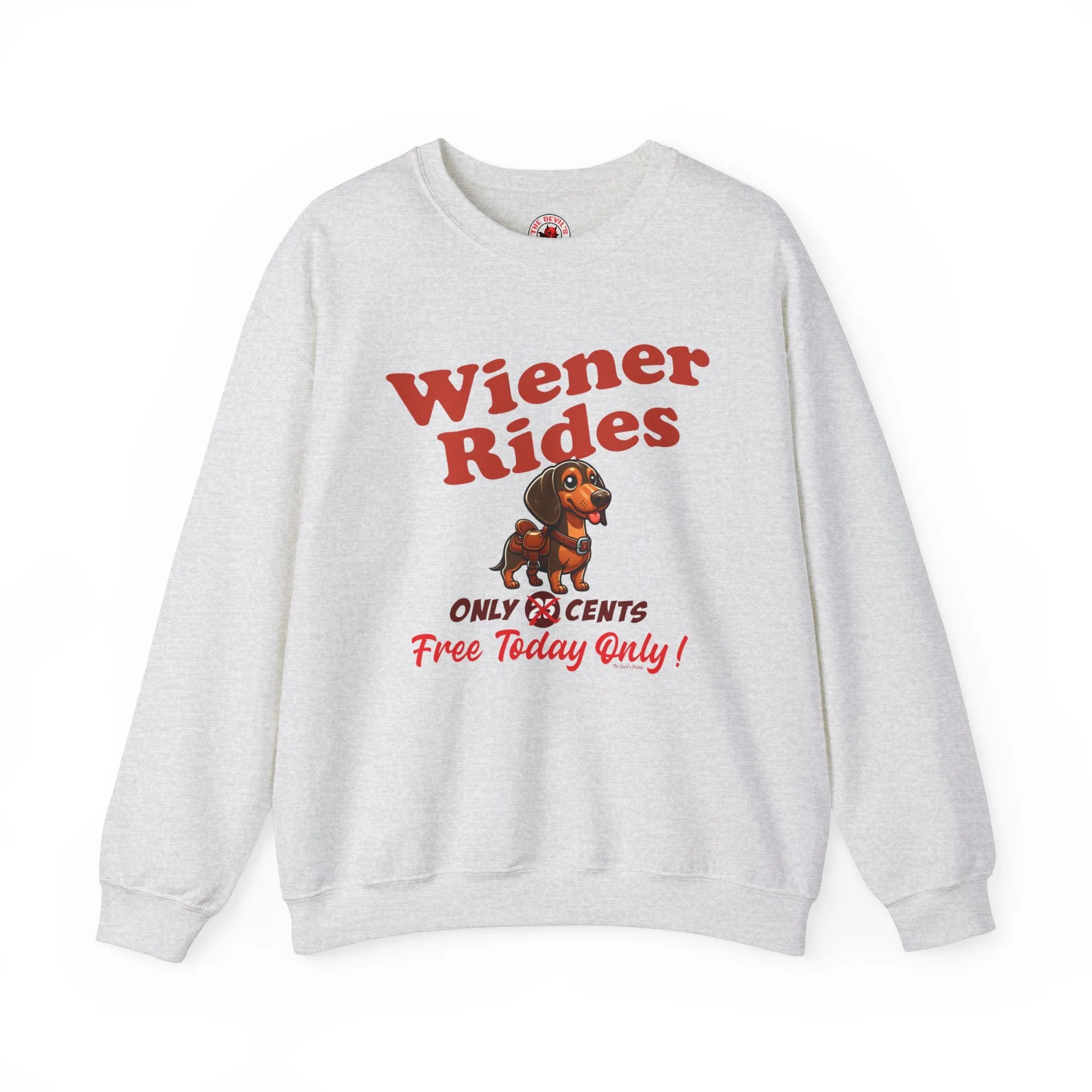 Free Wiener Rides Crewneck Sweatshirt