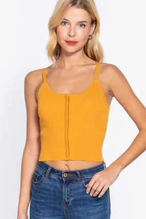 Front Closure Sweater Cami Top