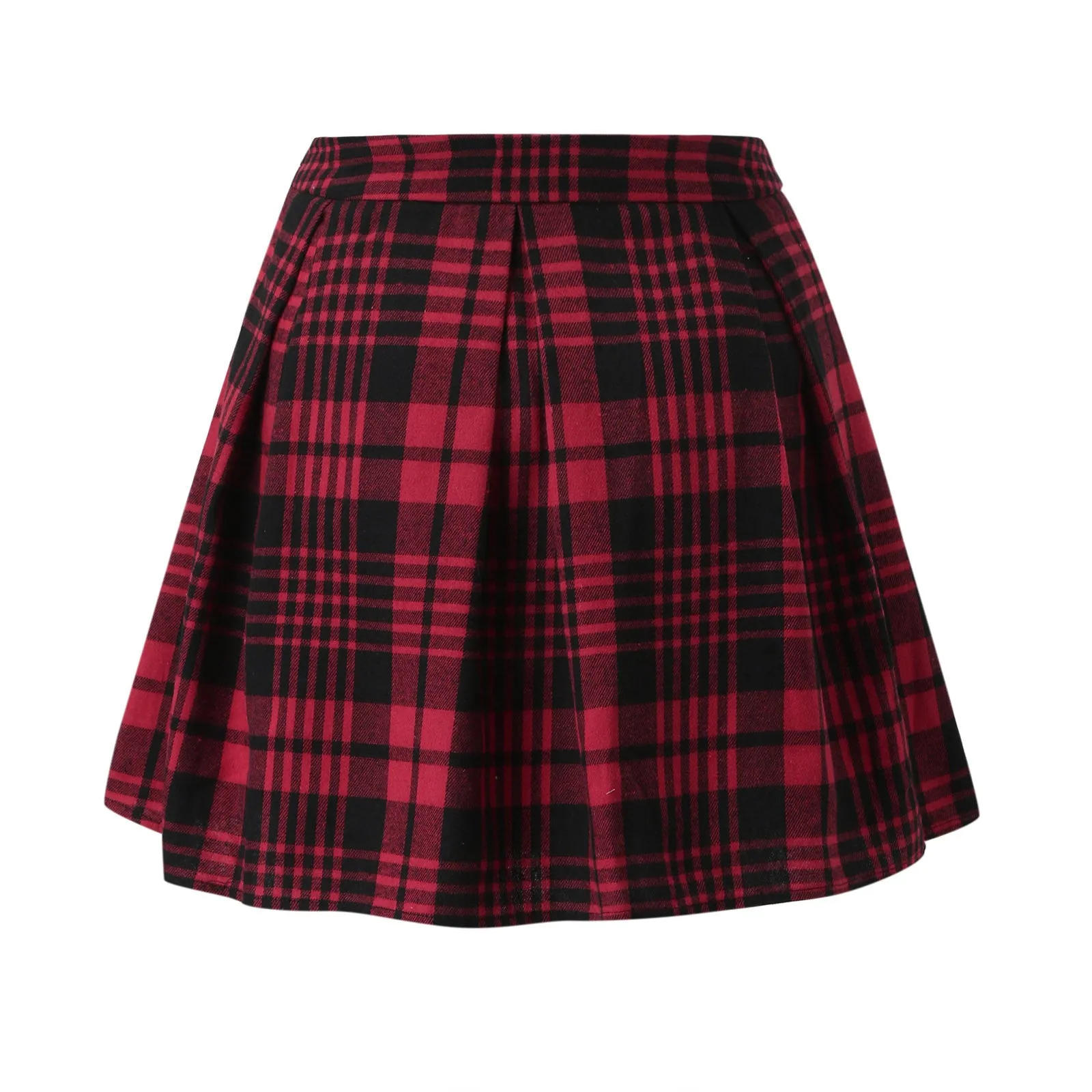 Funki Buys | Skirts | Women's Gothic Punk Paid Pleated Miniskirt