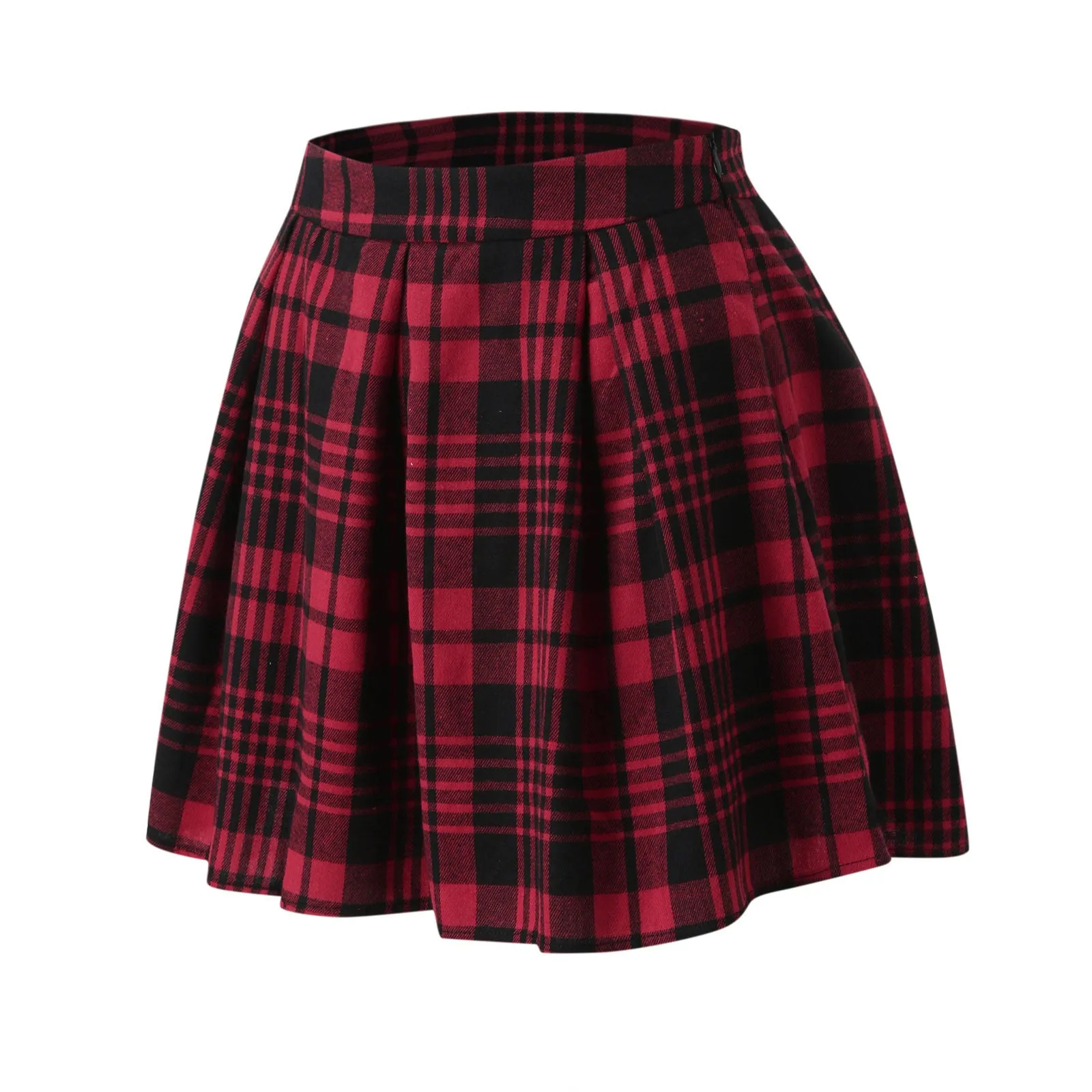 Funki Buys | Skirts | Women's Gothic Punk Paid Pleated Miniskirt