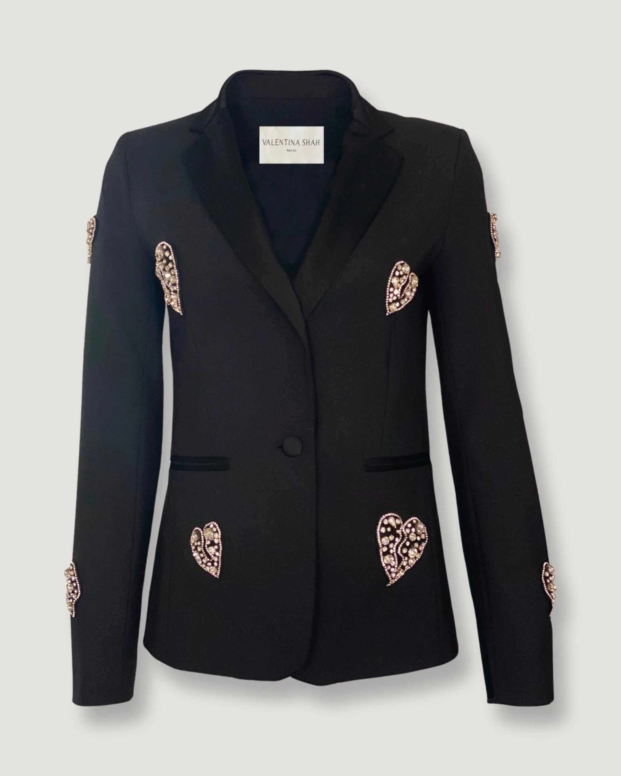 GAIA BLAZER- BLACK/ Heart Crystal