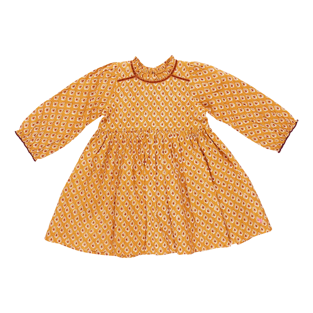 Girls Charlie Dress - Inca Gold Tear Drop