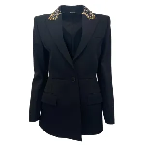 Givenchy Black Wool Blazer with Gold / Silver Sequined Collar