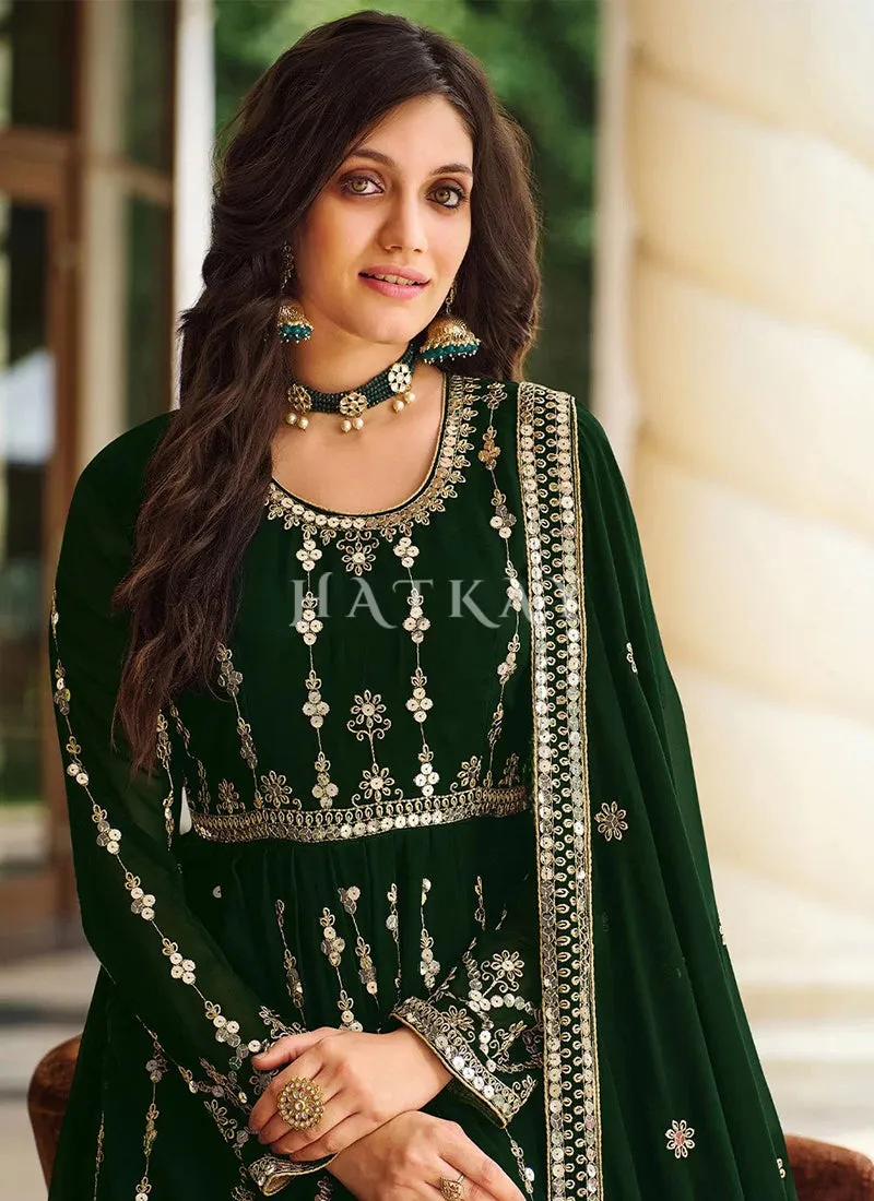 Green Wedding Anarkali Suit