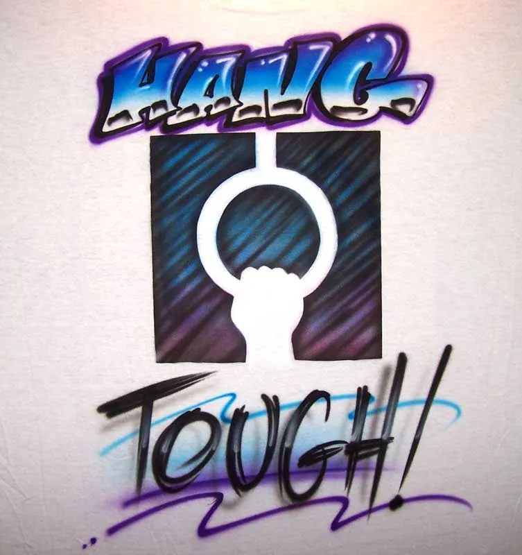 Hang Tough Gymnast Still Rings Airbrushed Shirt Design