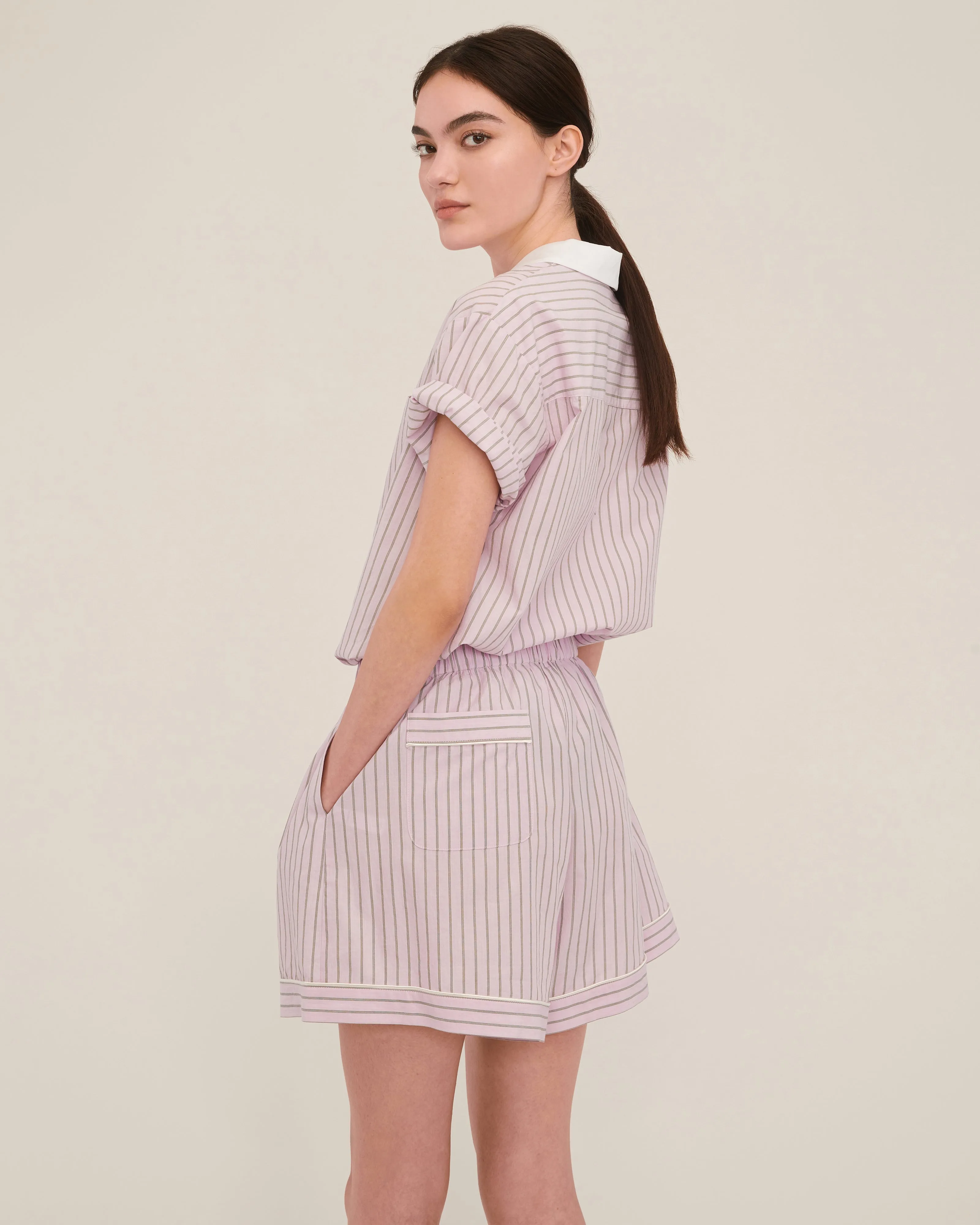 Henry Lounge Short in Carnation Edie Stripe