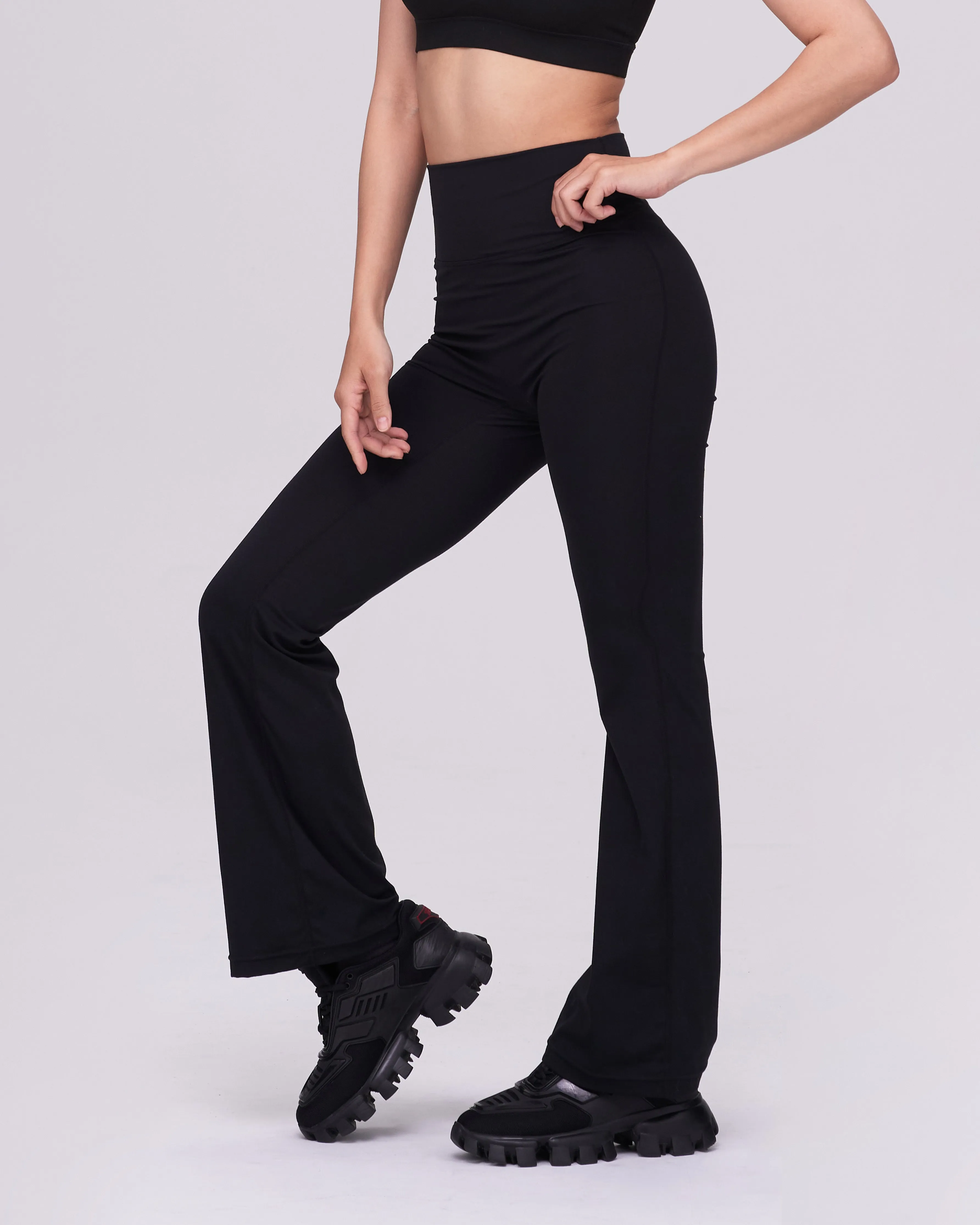 High-Waist Peach Mini-Flared Pant