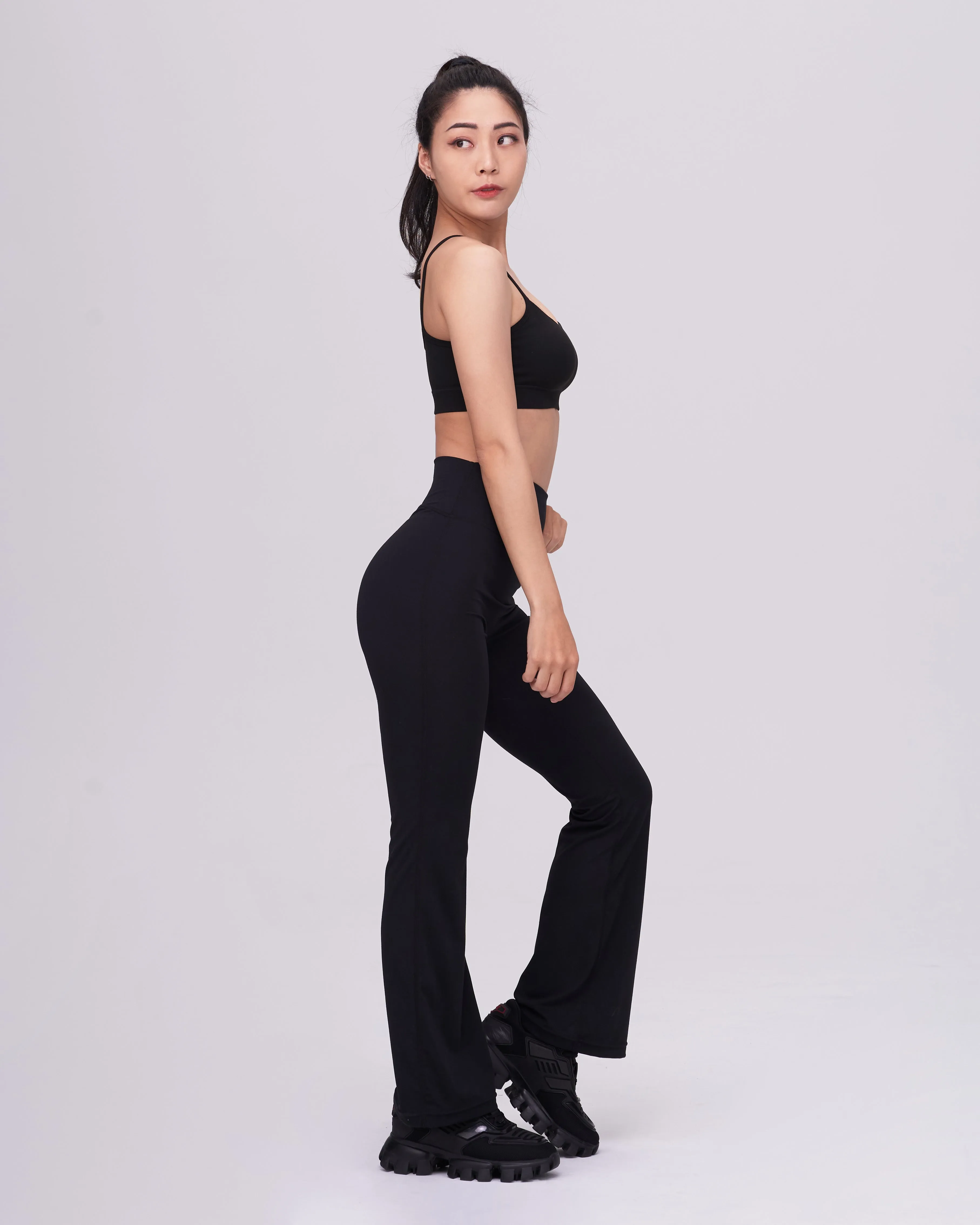 High-Waist Peach Mini-Flared Pant