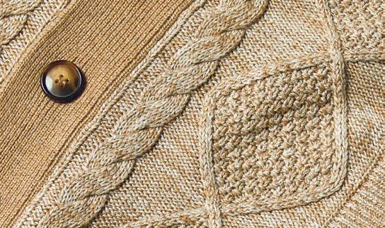 Inserch Marled Cable Cardigan SW905-84 Tan