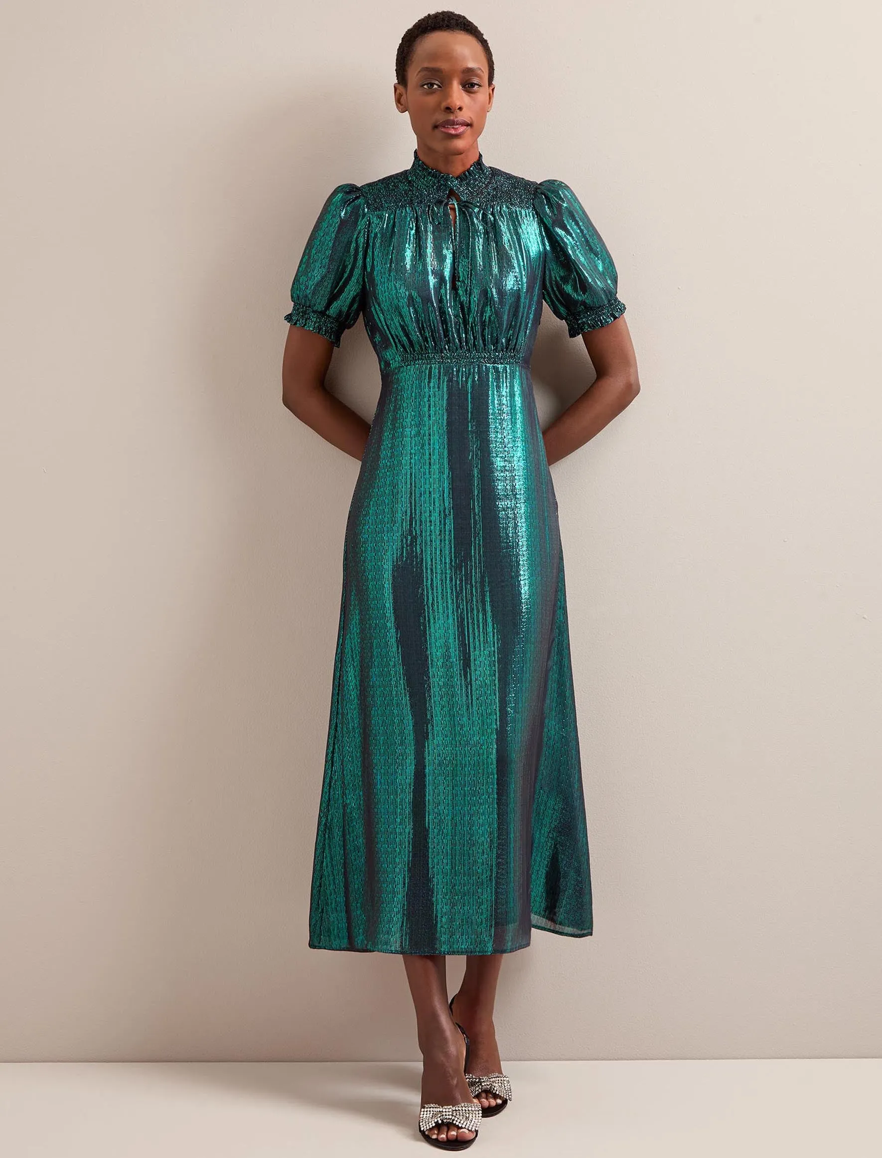 Irina Silk Blend Bias Cut Maxi Dress - Dark Green