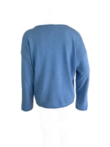 Island Trends Summer V-Neck Sweater - Light Blue