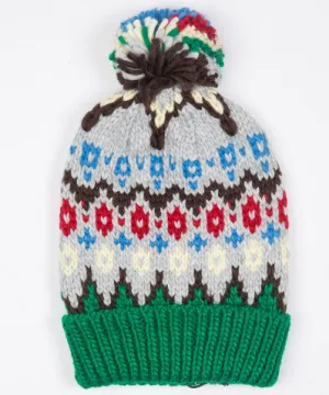 Jarrow Fairisle Beanie Green