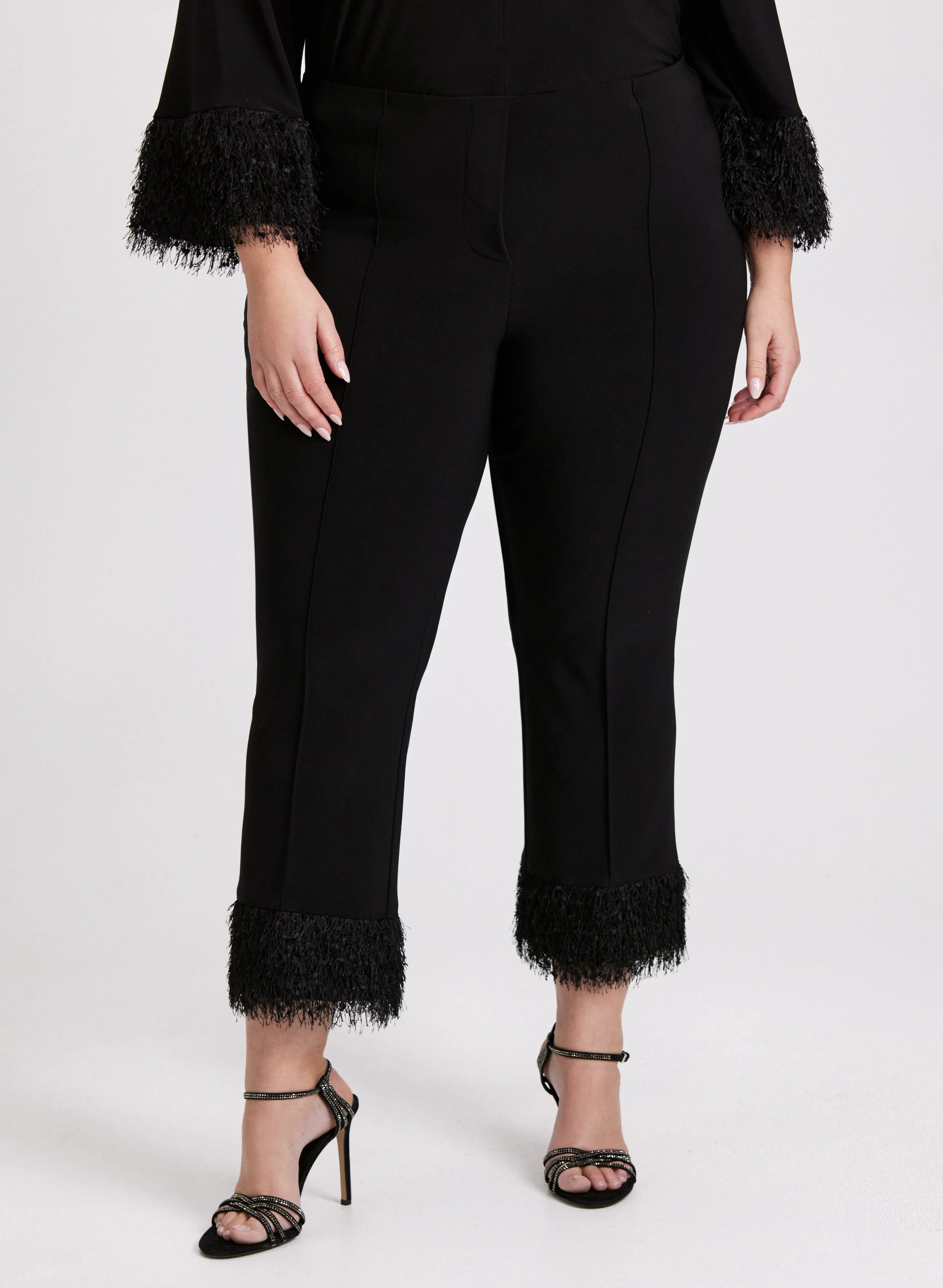 Joseph Ribkoff - Shag Trim Flare-Leg Pants