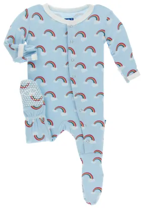 KicKee Pants Pond Rainbow Footie with Snaps