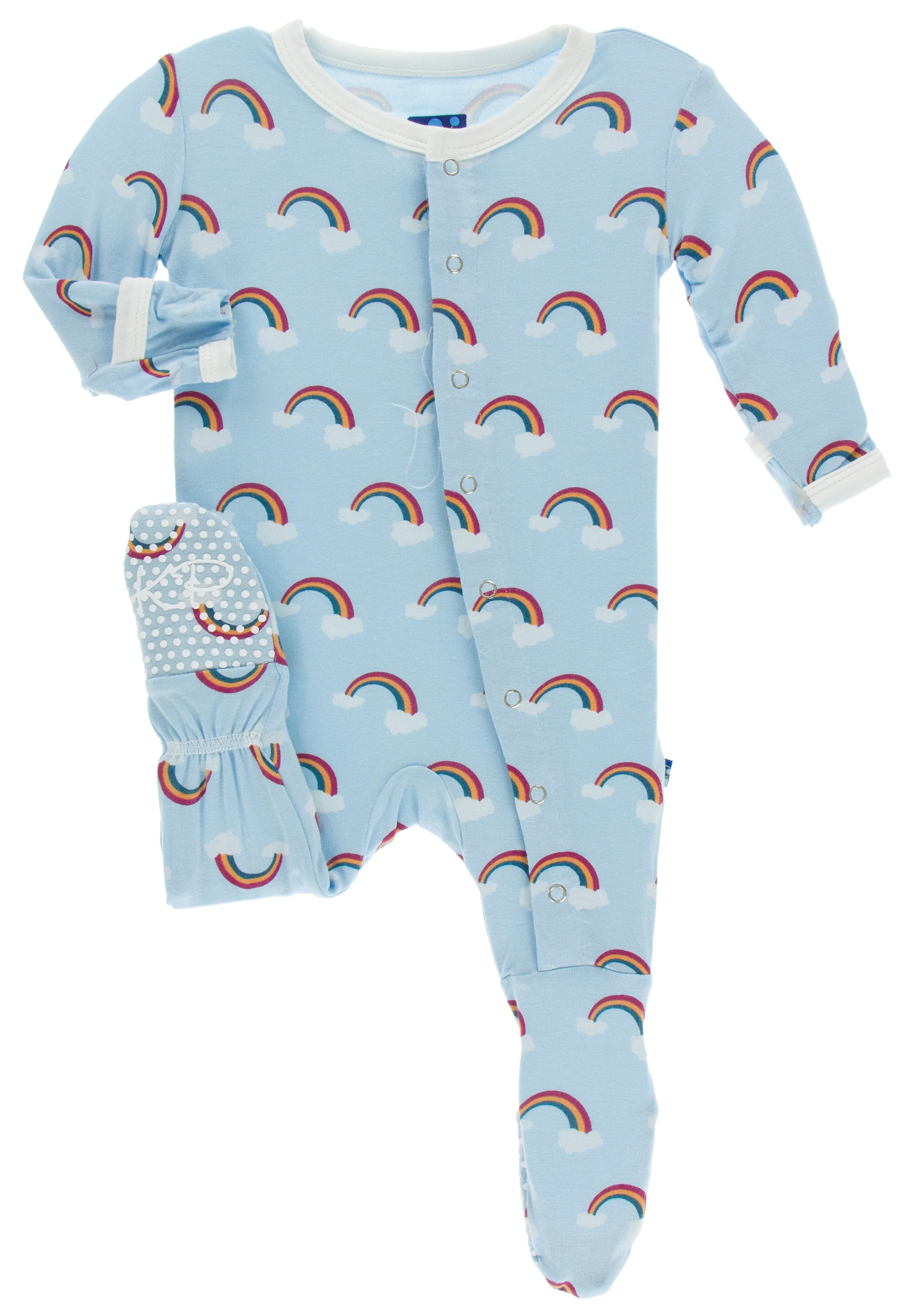 KicKee Pants Pond Rainbow Footie with Snaps