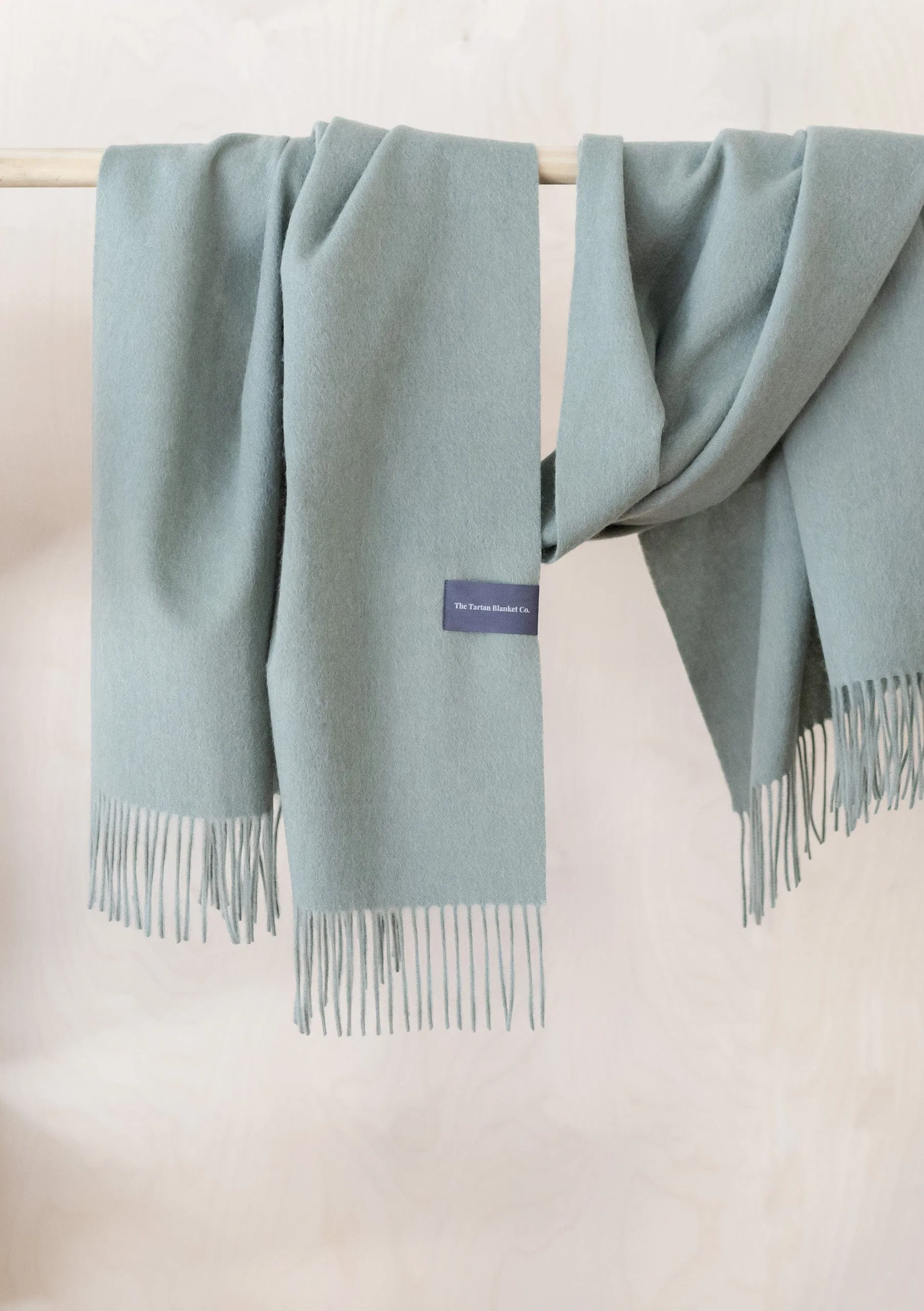 Lambswool Blanket Scarf in Sage Melange