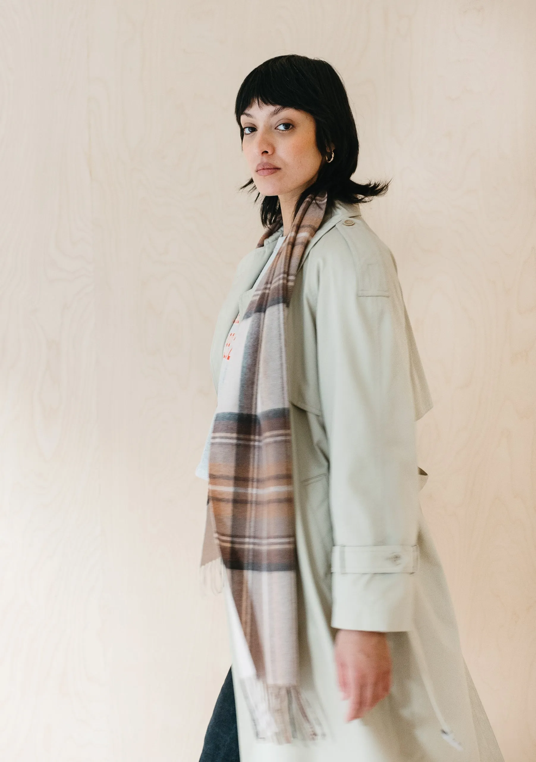 Lambswool Scarf in Stewart Natural Dress Tartan