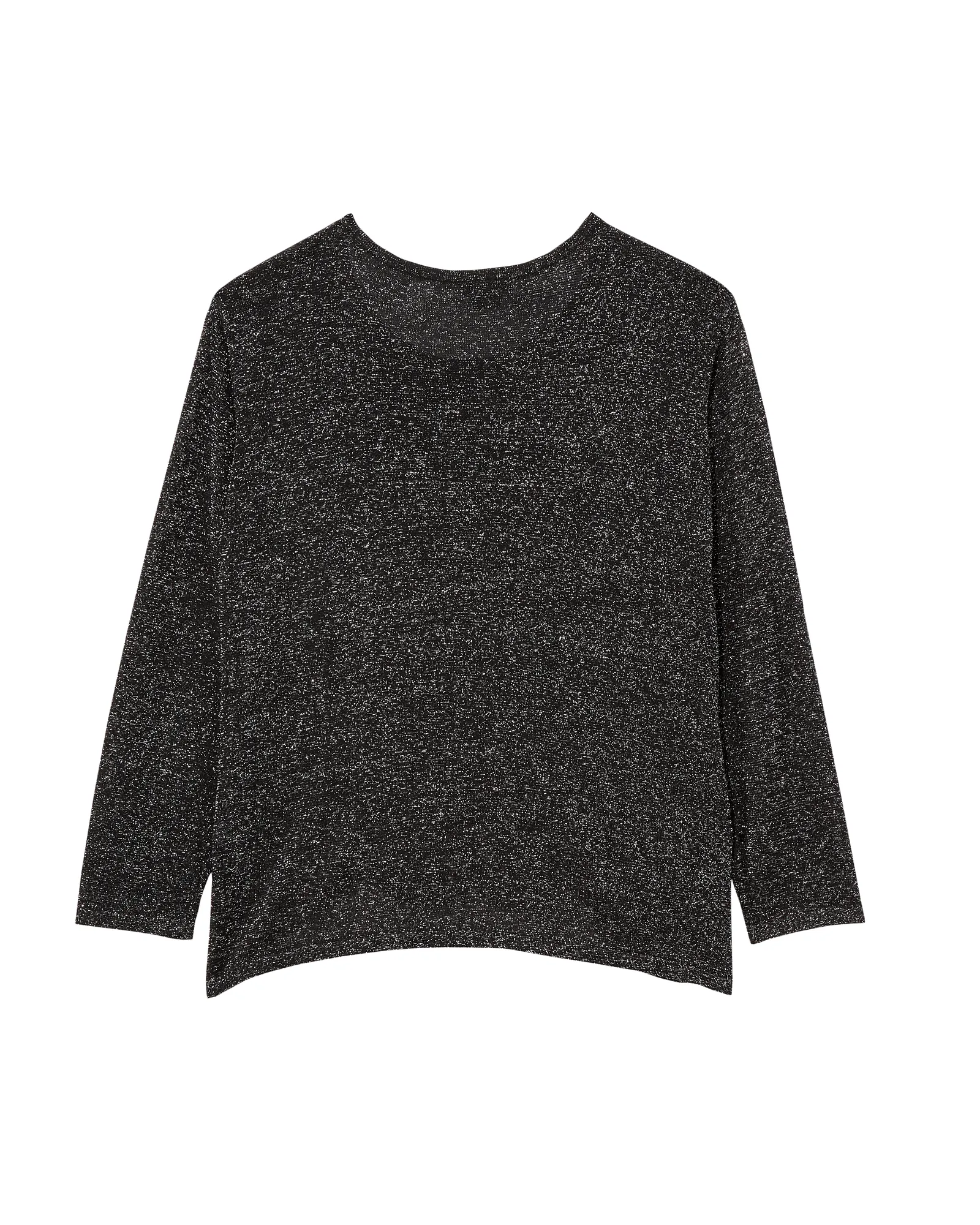 Lana Metallic Knot Front Knit Top | Black / Silver