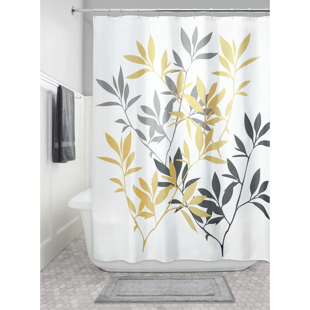 Leaves Shower Curtain Yellow/Gray