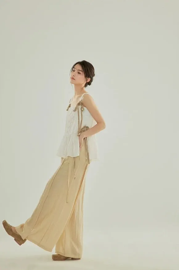 Lian Lian 莲莲 Lotus Lotus Modernized Song Dynasty Daily Wide Leg Trousers