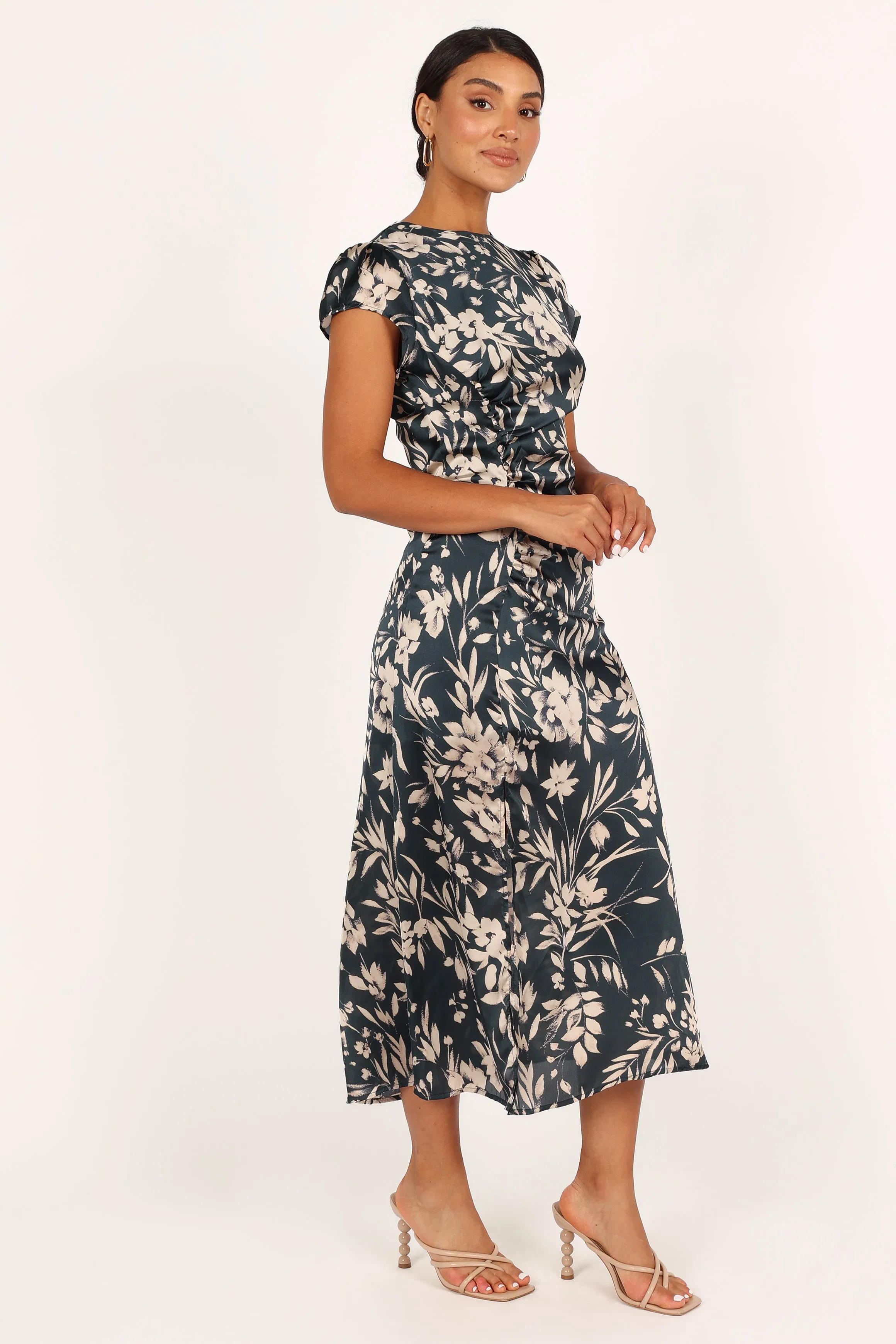 Lisbeth Midi Dress - Green Floral