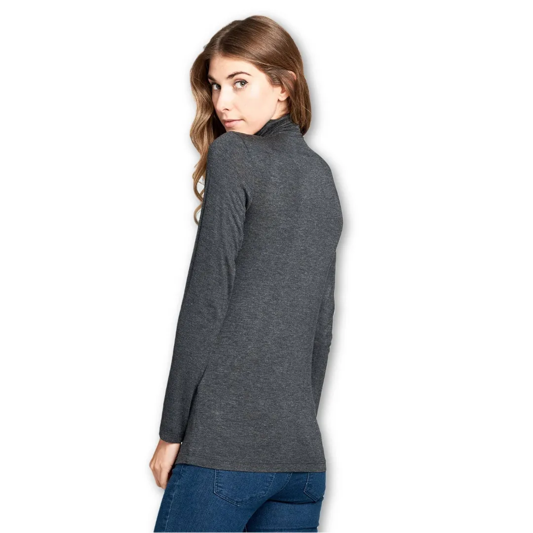 Long Sleeve Turtleneck Sweater - Grey