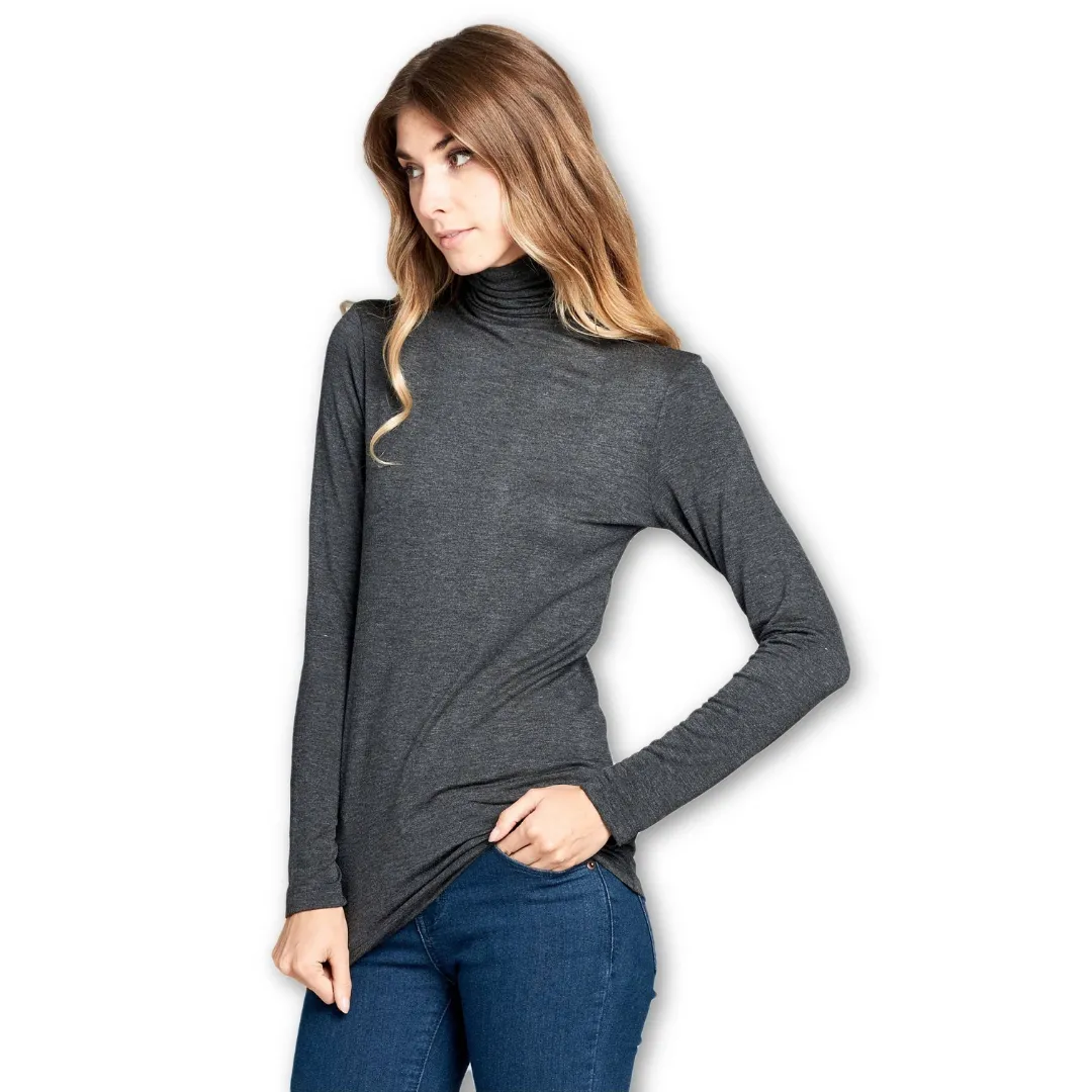 Long Sleeve Turtleneck Sweater - Grey