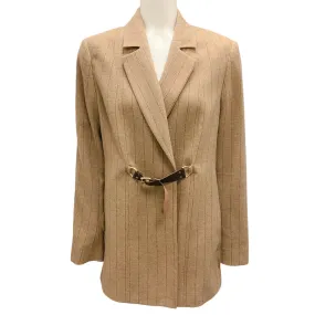 Malej Sand Pinstriped Wool Blazer