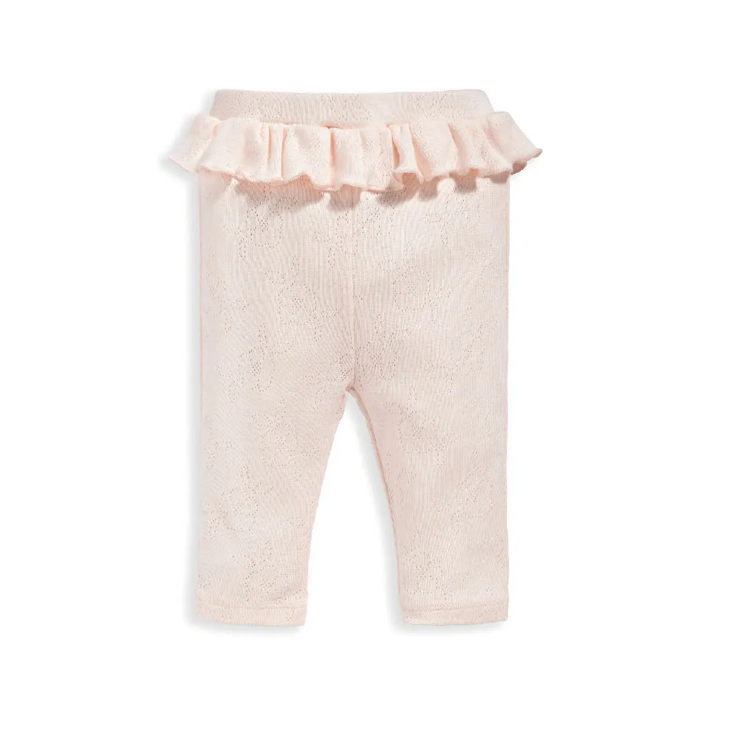 Mamas and Papas Frill Hem Pointelle Bodysuit & Leggings Set - 2 Piece Set