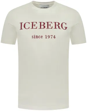 Maroon Embroidered Logo T-shirt (Cream) - I23F01463011329