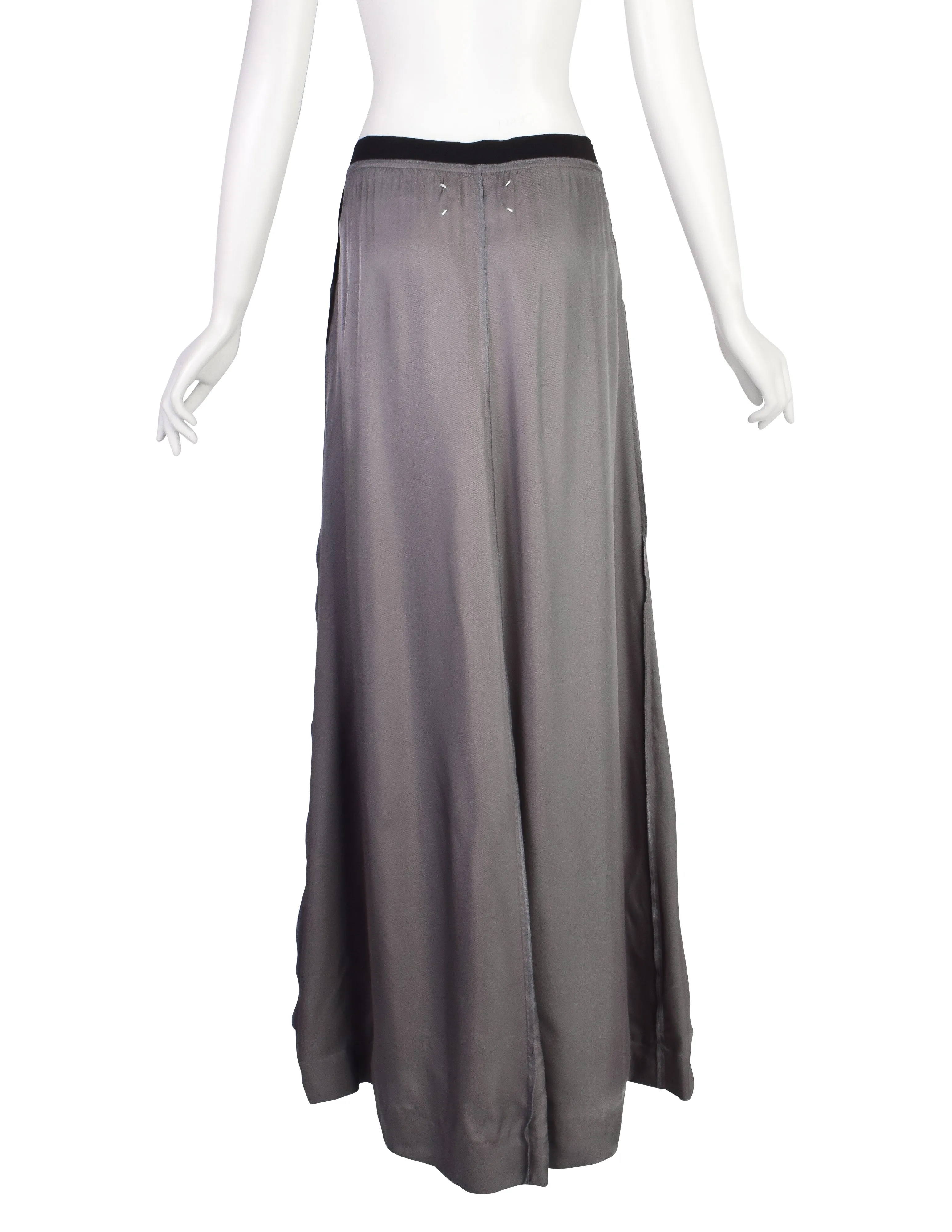 Martin Margiela Vintage AW1995 Deconstructed 'Lining' Inside Out Steely Grey A Line Maxi Skirt