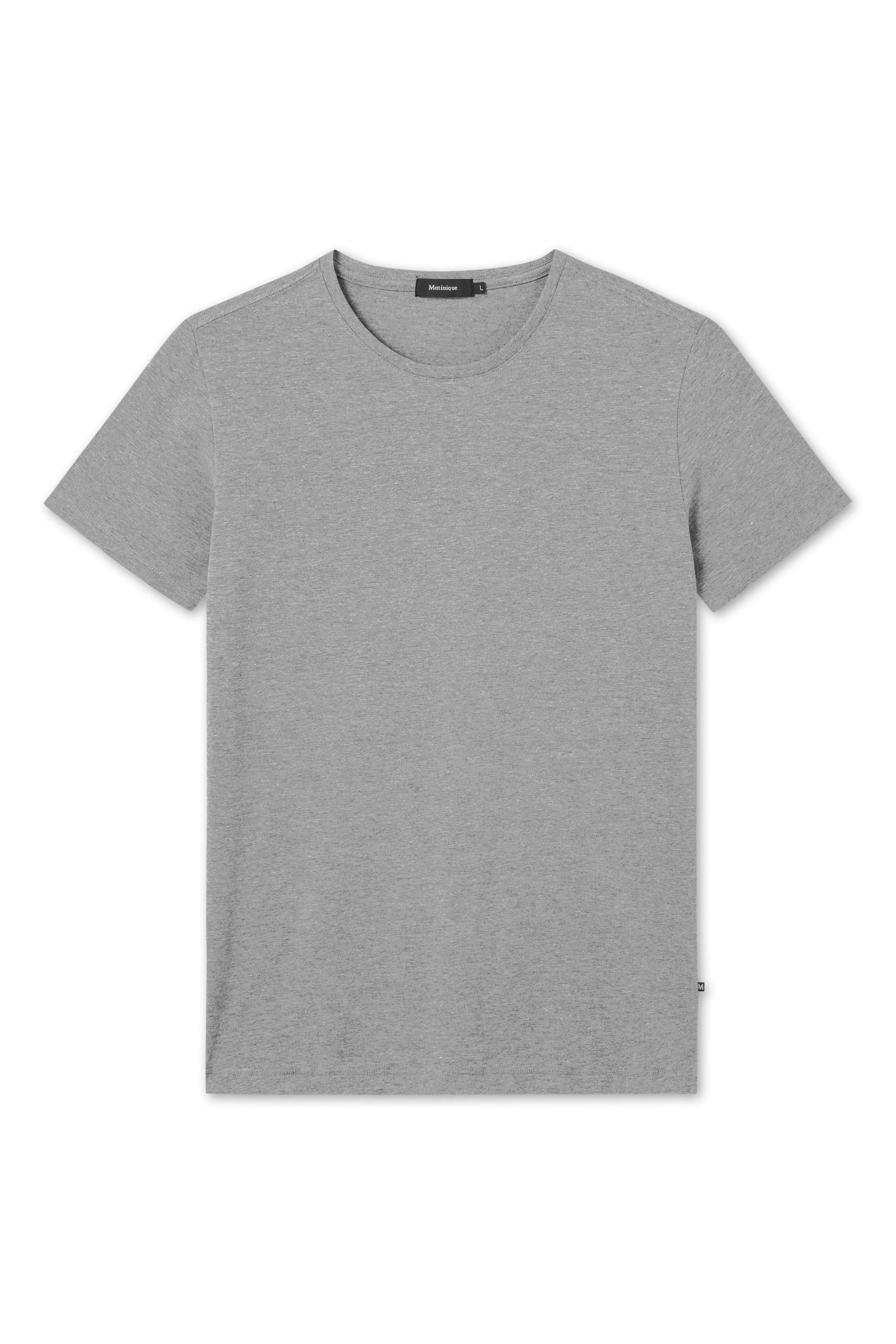 Matinique® Jermalink Cotton Stretch Crew T-Shirt/Grey Melange - CORE AW24