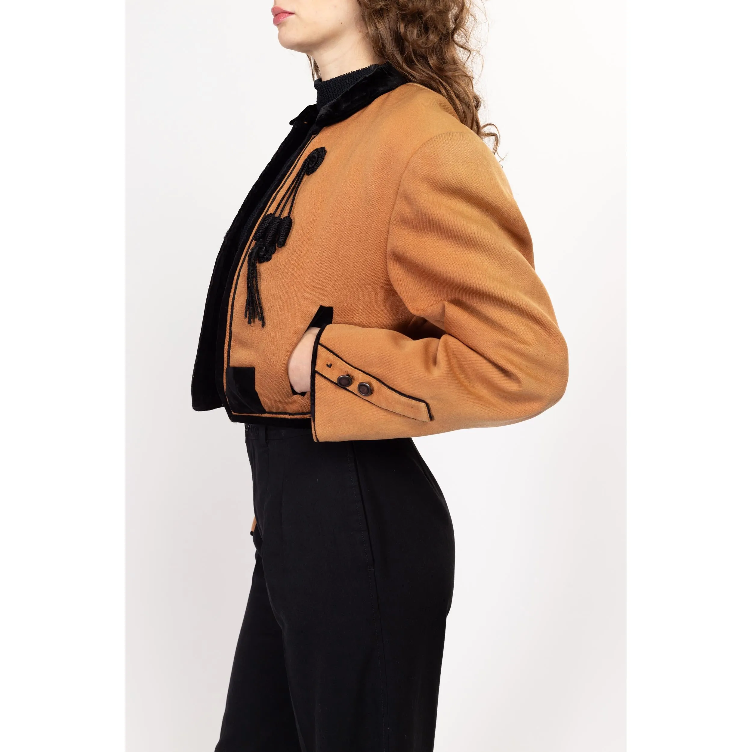 Med-Lrg 1940s Tan Wool Marching Band Jacket