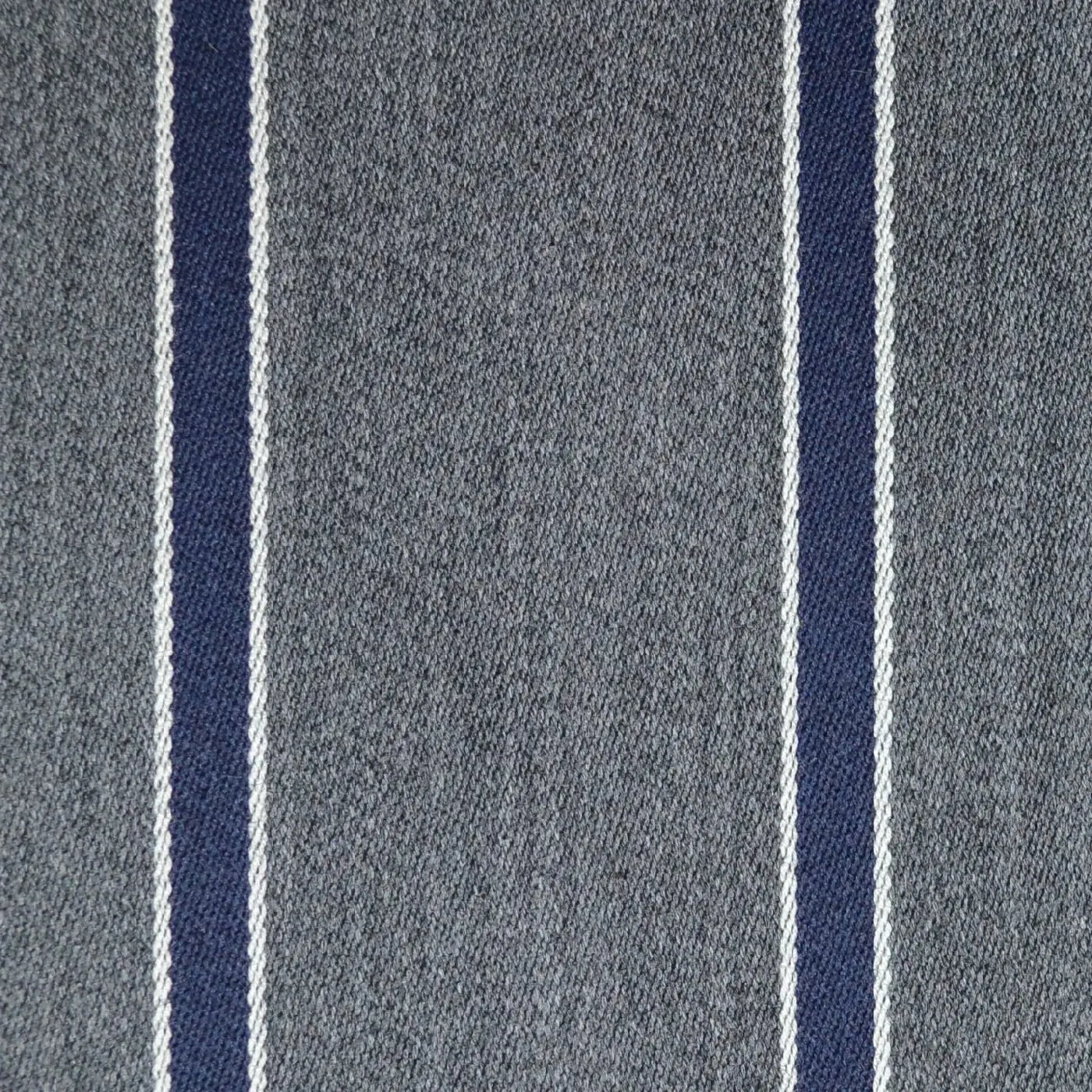 Medium Grey with Blue and White Blazer Stripe Jacketing