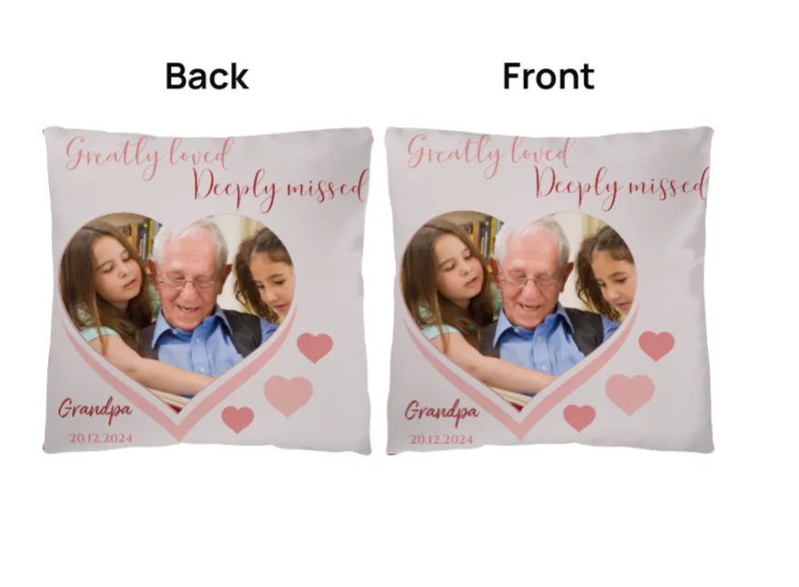 Memorial, Greatly Loved Deeply Missed Heart Classic Pillow