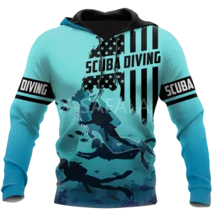 Men Hoodie: Scuba Diving 3D Print Hoodie