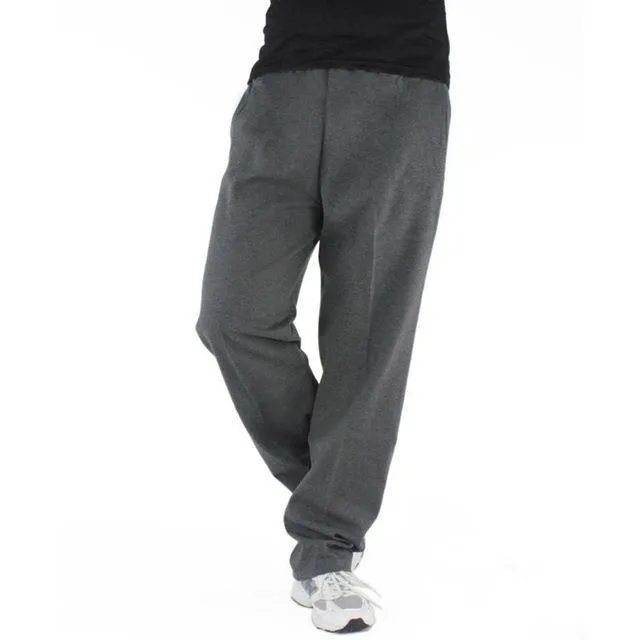 Men Plus Size Pants 6XL Solid Baggy Loose Elastic Pants Cotton Sweatpants Casual Pants Trousers Large Big Plus Size 5XL 6XL 7XL