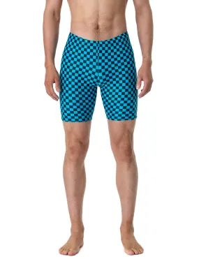 MENS BIKE SHORTS - BLUE & BLACK CHECKERBOARD