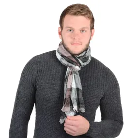 Mens Check Lightweight Woven Scarf Milan/ Roma/ Venice