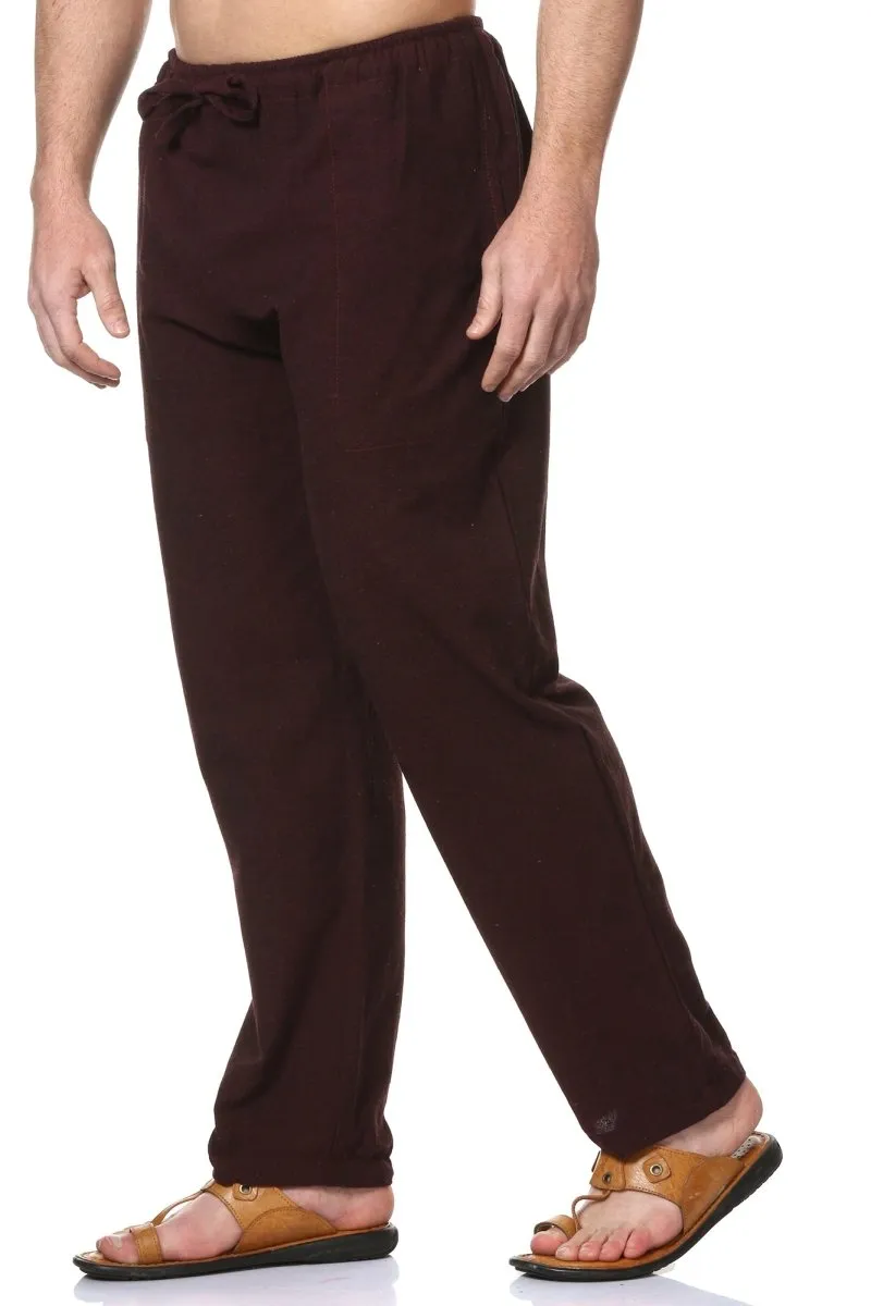 Men's Pyjama Pack of 2 | Cream and Maroon | Fits Waist Sizes 28" to 36"