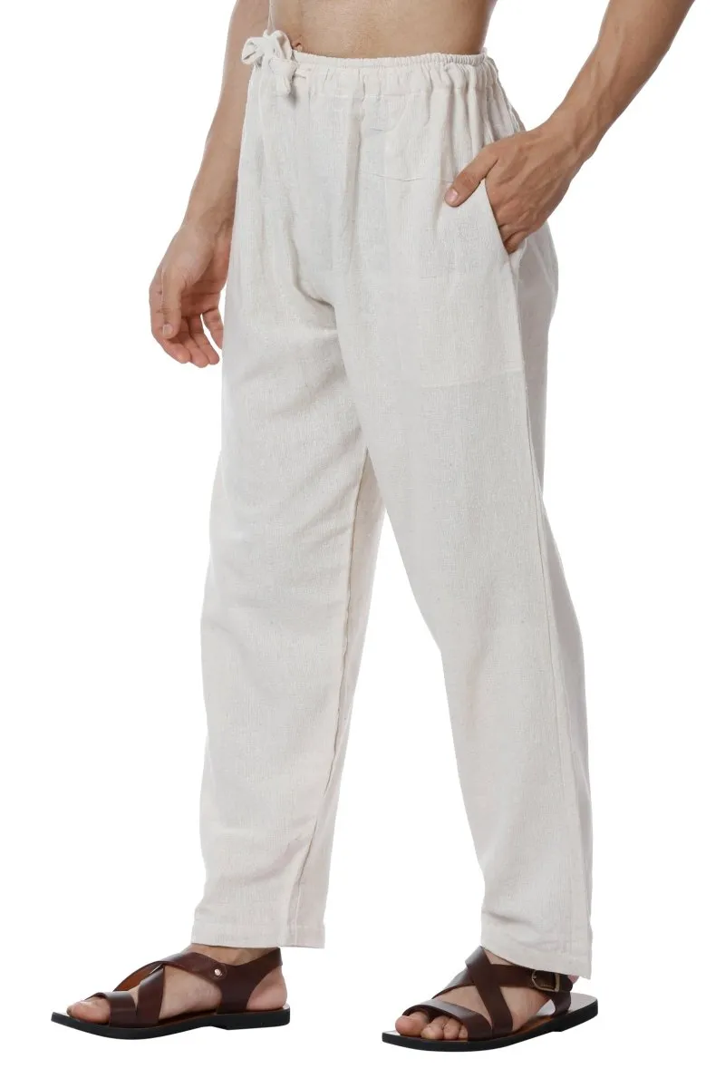 Men's Pyjama Pack of 2 | Cream and Maroon | Fits Waist Sizes 28" to 36"